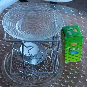 Metal star oil warmer and patchouli fragrant oil New